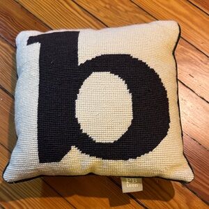 Pottery Barn Teen Cream and Black letter “b” Pillow